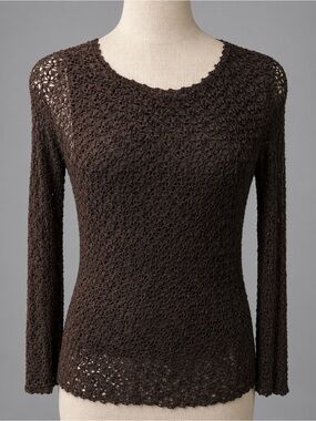 Vintage Emma James Brown Sheer Arm Top
